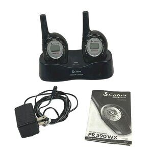 Cobra PR 590 WX Two-Way Radio Model MicroTalk Walkie Talkies w/ Manual & Charger
